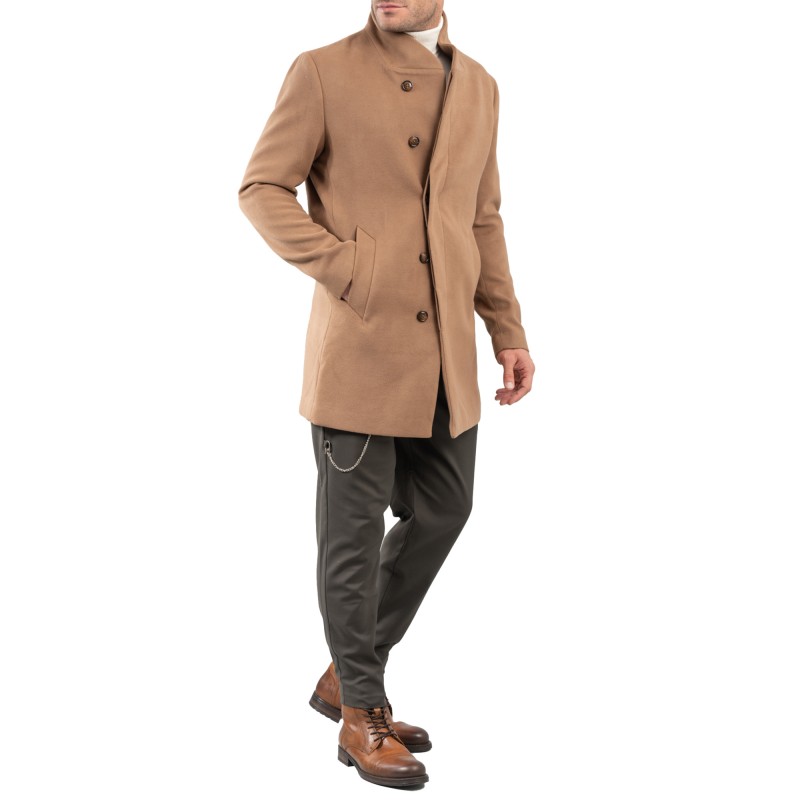 Vittorio High Collar Monti Coat-Camel Vittorio High Collar Monti Coat-Camel