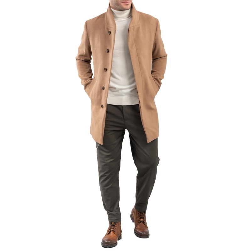 Vittorio High Collar Monti Coat-Camel Vittorio High Collar Monti Coat-Camel
