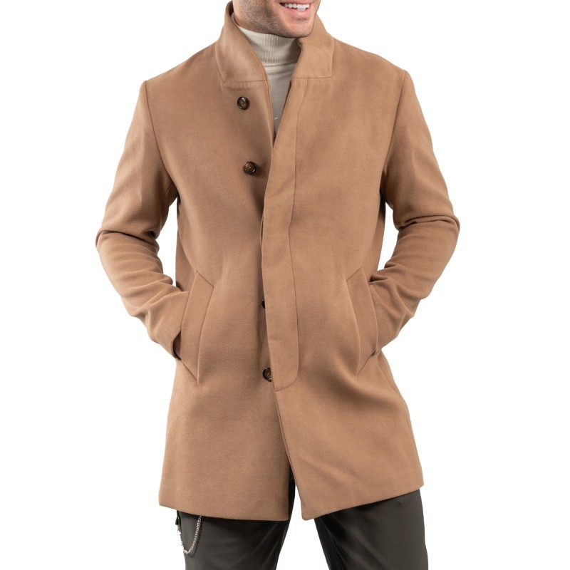 Vittorio High Collar Monti Coat-Camel Vittorio High Collar Monti Coat-Camel