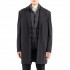 Vittorio Oversized Coat With Detachable Vest-Black