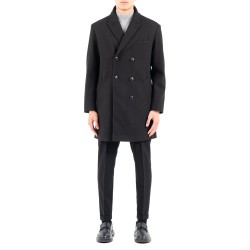 Vittorio Coat Classic Double Breasted-Black