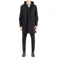 Vittorio Coat Oversized Hooded-Black