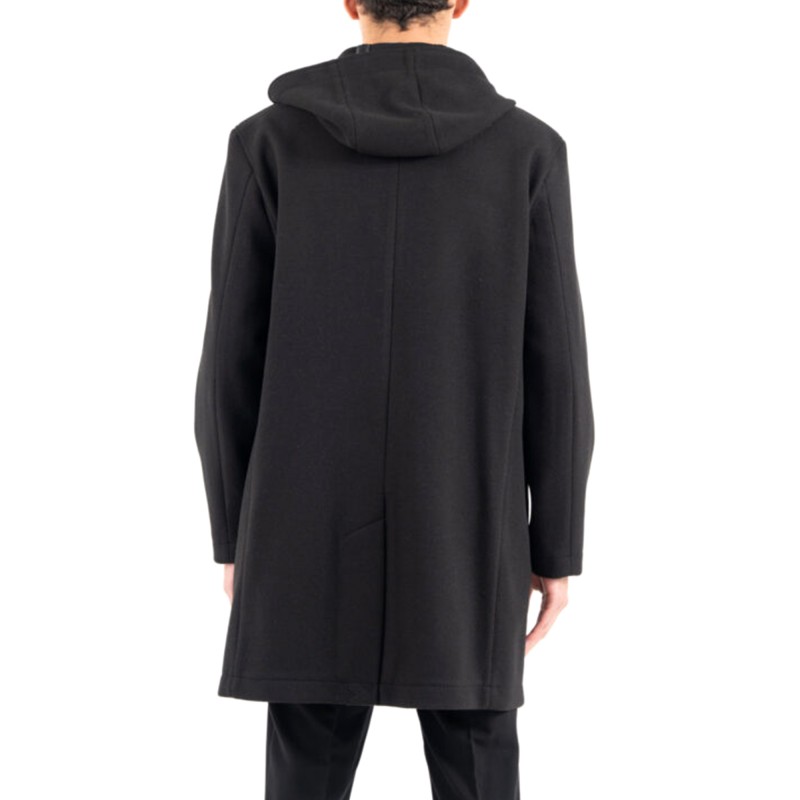 Vittorio Coat Oversized Hooded-Black