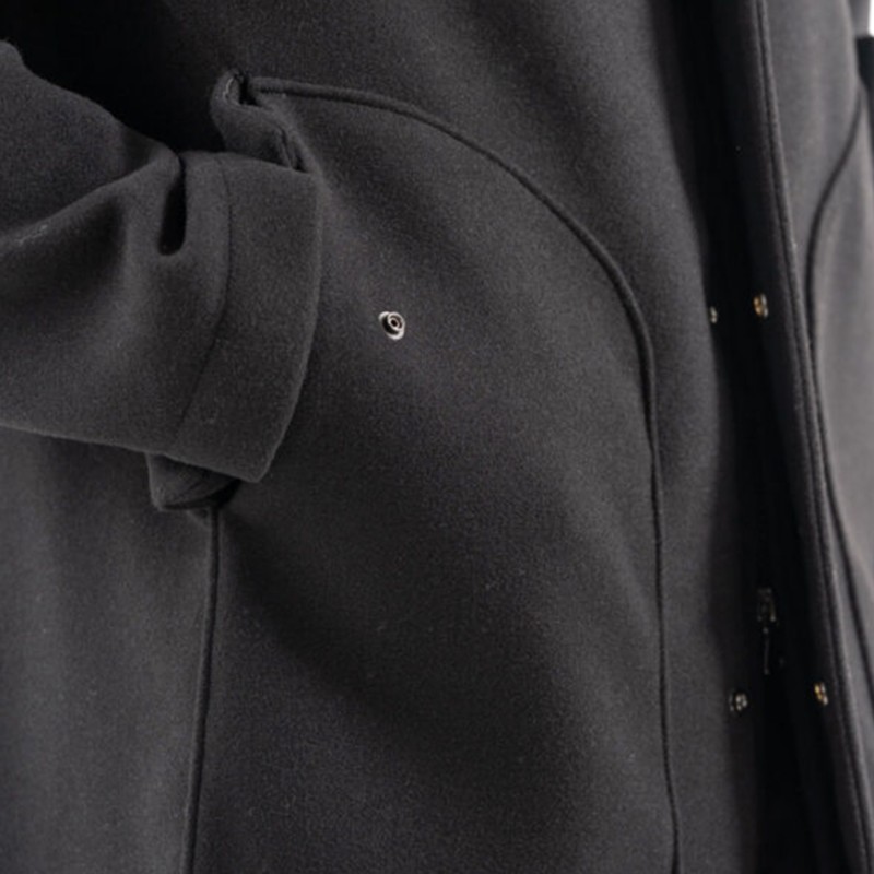 Vittorio Coat Oversized Hooded-Black
