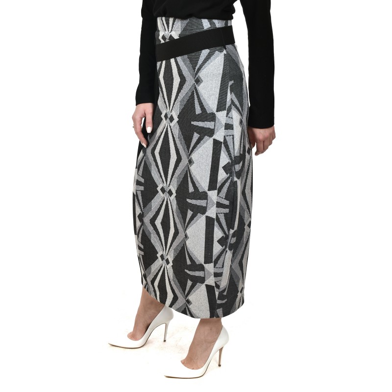 Lotus Eaters Patterned Skirt Lozaka-Ecru/Grey/Black Lotus Eaters Patterned Skirt Lozaka-Ecru/Grey/Black