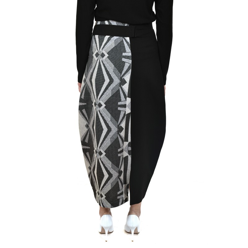 Lotus Eaters Patterned Skirt Lozaka-Ecru/Grey/Black Lotus Eaters Patterned Skirt Lozaka-Ecru/Grey/Black