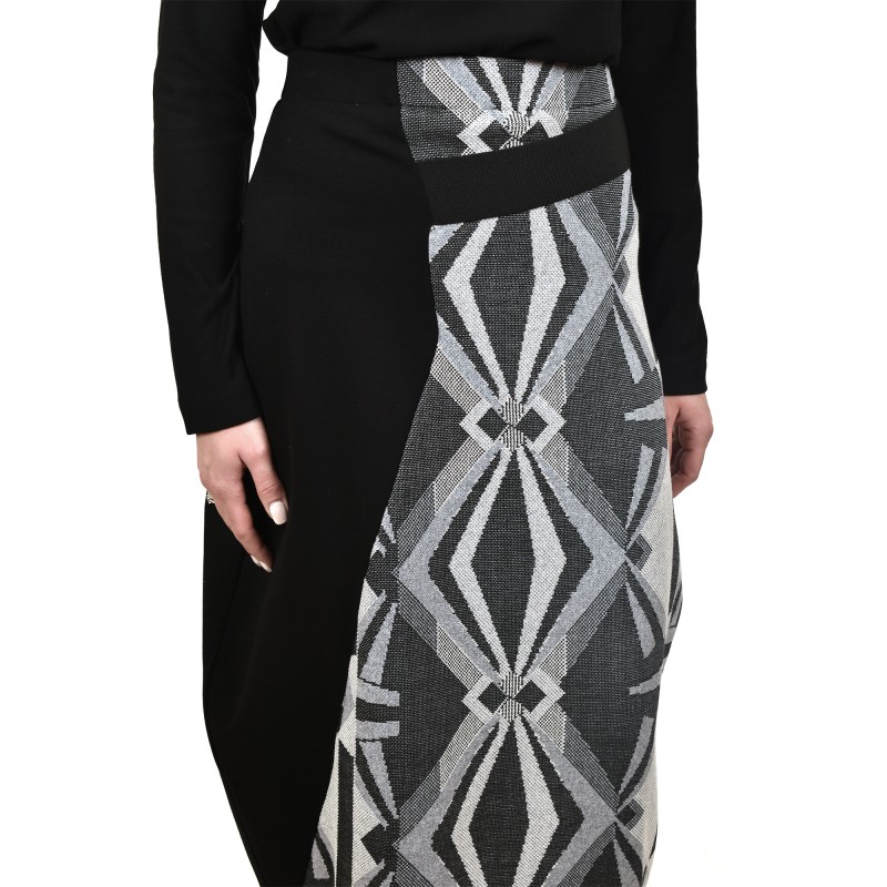Lotus Eaters Patterned Skirt Lozaka-Ecru/Grey/Black Lotus Eaters Patterned Skirt Lozaka-Ecru/Grey/Black