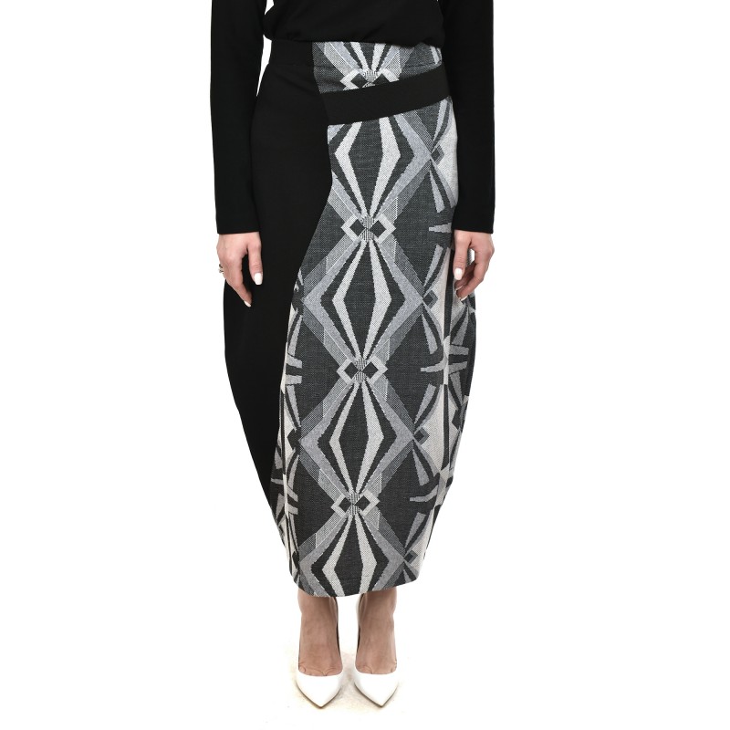 Lotus Eaters Patterned Skirt Lozaka-Ecru/Grey/Black Lotus Eaters Patterned Skirt Lozaka-Ecru/Grey/Black