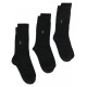 Polo Ralph Lauren Socks 3 Pack Ribbed-Black Polo Ralph Lauren Socks 3 Pack Ribbed-Black