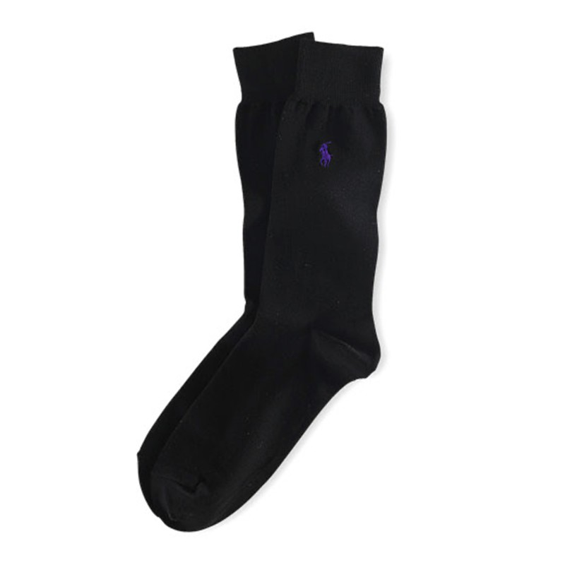 Polo Ralph Lauren Regular Length Mercerized Socks-Black