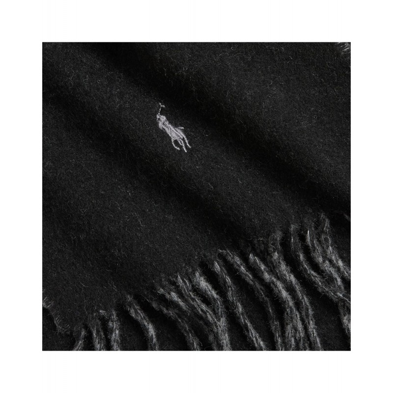 Polo Ralph Lauren Scarf Reversible Polo Pony-Black/Grey Polo Ralph Lauren Scarf Reversible Polo Pony-Black/Grey
