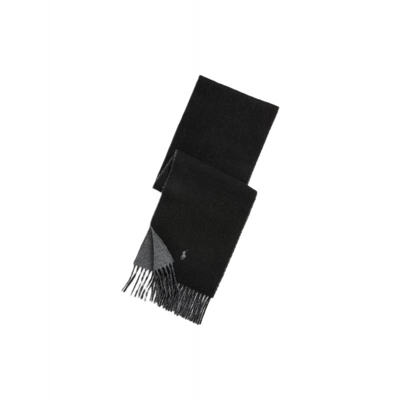 Polo Ralph Lauren Scarf Reversible Polo Pony-Black/Grey Polo Ralph Lauren Scarf Reversible Polo Pony-Black/Grey