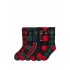 Polo Ralph Lauren Socks 6 Pack Polo Bear-Royal Red Multi