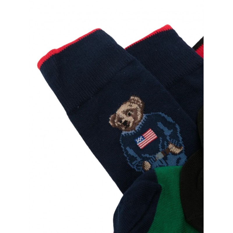 Polo Ralph Lauren Socks 3 Pack Gift Box-Red/Green/Blue Polo Ralph Lauren Socks 3 Pack Gift Box-Red/Green/Blue