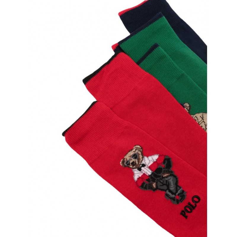 Polo Ralph Lauren Socks 3 Pack Gift Box-Red/Green/Blue Polo Ralph Lauren Socks 3 Pack Gift Box-Red/Green/Blue