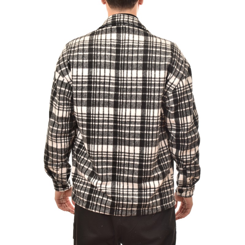 Indeed Stripe Patterned Overshirt-Black/White Indeed Stripe Patterned Overshirt-Black/White