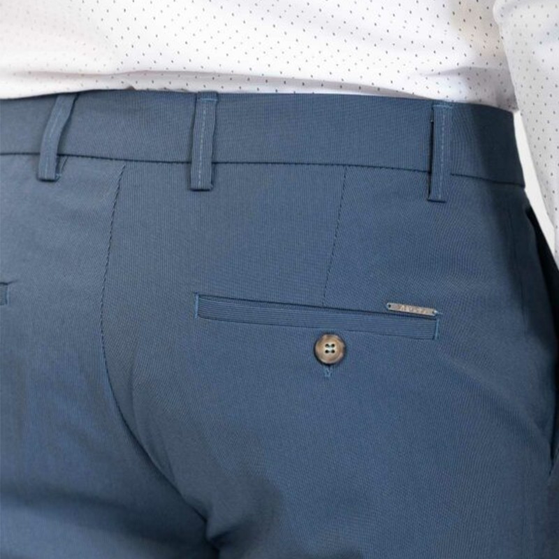 Vittorio Trousers Slim Fit With Lapel Finish-Indigo