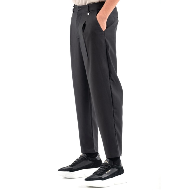 Vittorio Trousers Loose Fit Line-Black