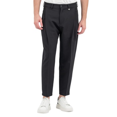 Vittorio Trousers Loose Leg With Pleated-Black