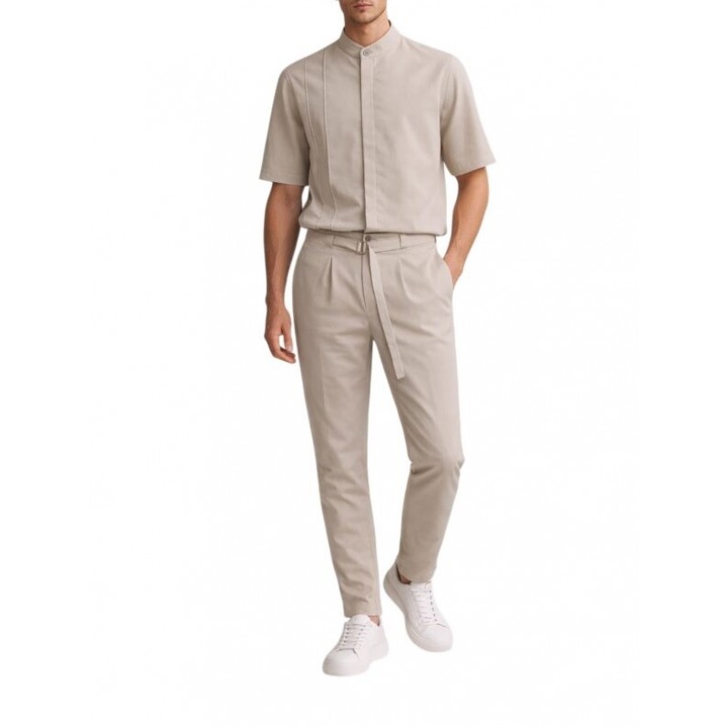 Vittorio Trousers With Belt-Beige