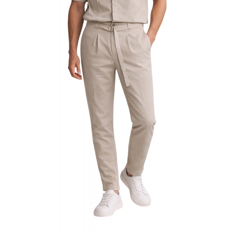 Vittorio Trousers With Belt-Beige