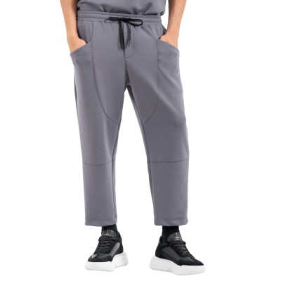 Vittorio Trousers Japanese Style With External Pockets-Grey