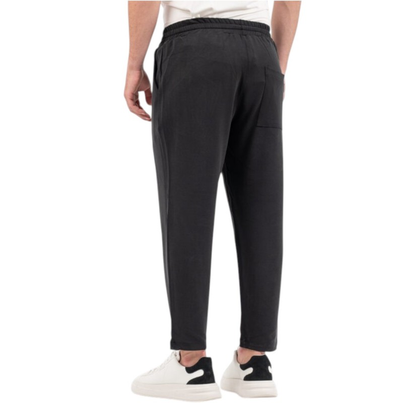 Vittorio Trousers Rib Elastic Waist-Black Vittorio Trousers Rib Elastic Waist-Black