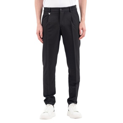 Vittorio Trousers Elastic Waist-Black