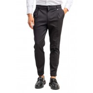 Vittorio Trousers Straight Leg With Lapels-Black