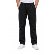Vittorio Trousers Loose Fit Elastic Waist-Black