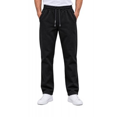 Vittorio Trousers Loose Fit Elastic Waist-Black