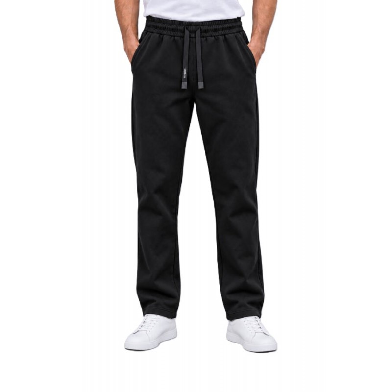 Vittorio Trousers Loose Fit Elastic Waist-Black Vittorio Trousers Loose Fit Elastic Waist-Black
