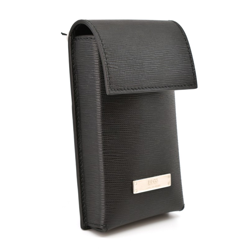 Boss Neck Pouch With Steel Logo-Black