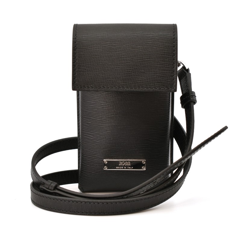 Boss Neck Pouch With Steel Logo-Black