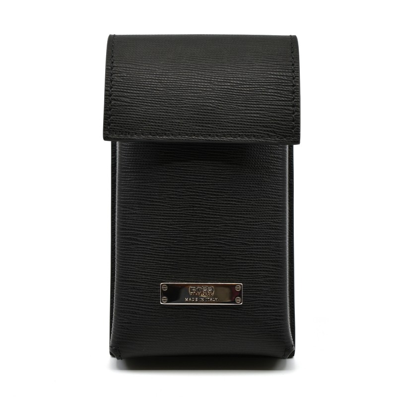 Boss Neck Pouch With Steel Logo-Black