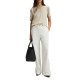 Boss Top With Stretch-Silk Front-Light Beige Boss Top With Stretch-Silk Front-Light Beige