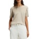 Boss Top With Stretch-Silk Front-Light Beige Boss Top With Stretch-Silk Front-Light Beige