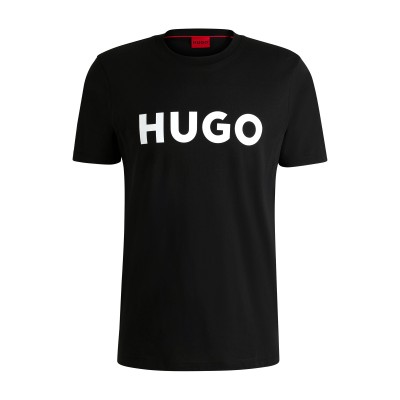 Hugo Boss T-Shirt Regular Fit With Contrast Logo-Black