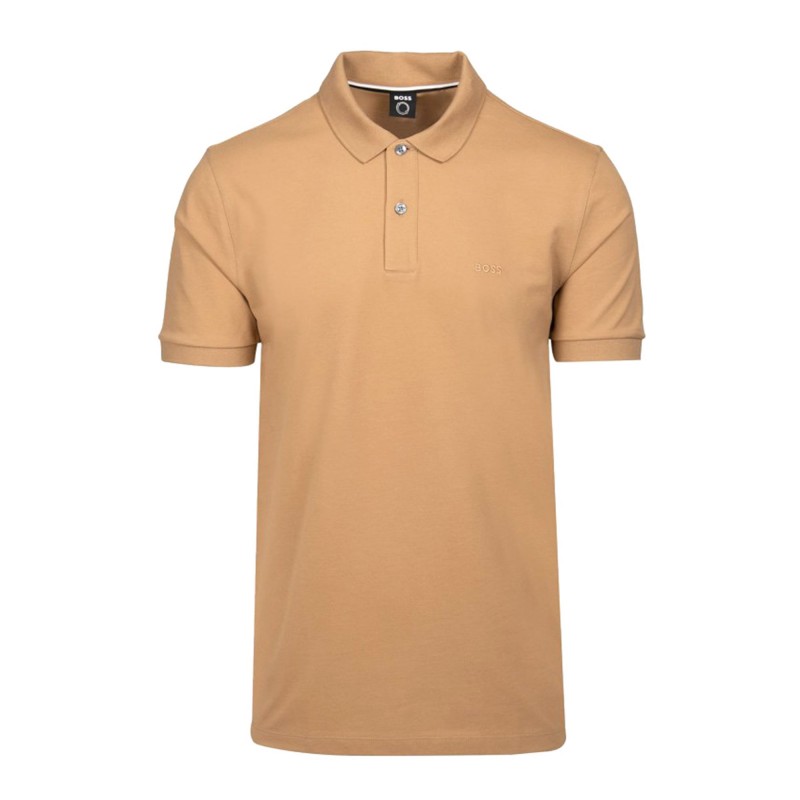 Boss Organic-Cotton Polo Shirt With Embroidery Logo-Medium Beige Boss Organic-Cotton Polo Shirt With Embroidery Logo-Medium Beige