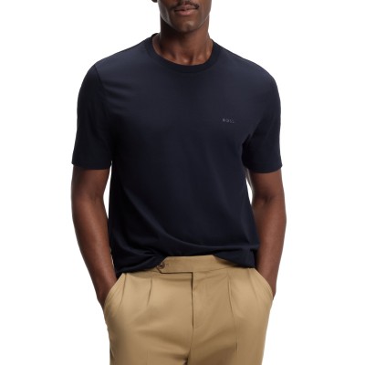 Boss T-Shirt With Logo Detail-Dark Blue