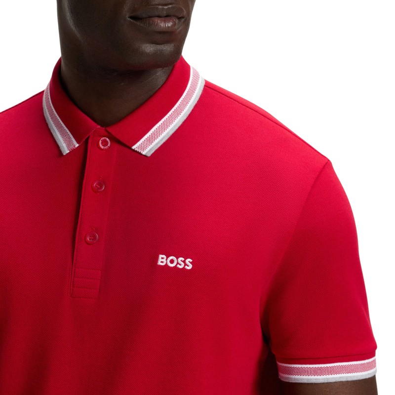 Boss Polo Shirt Pique Paddy-Red
