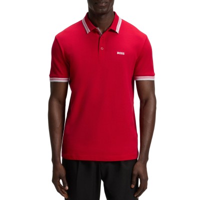Boss Polo Shirt Pique Paddy-Red