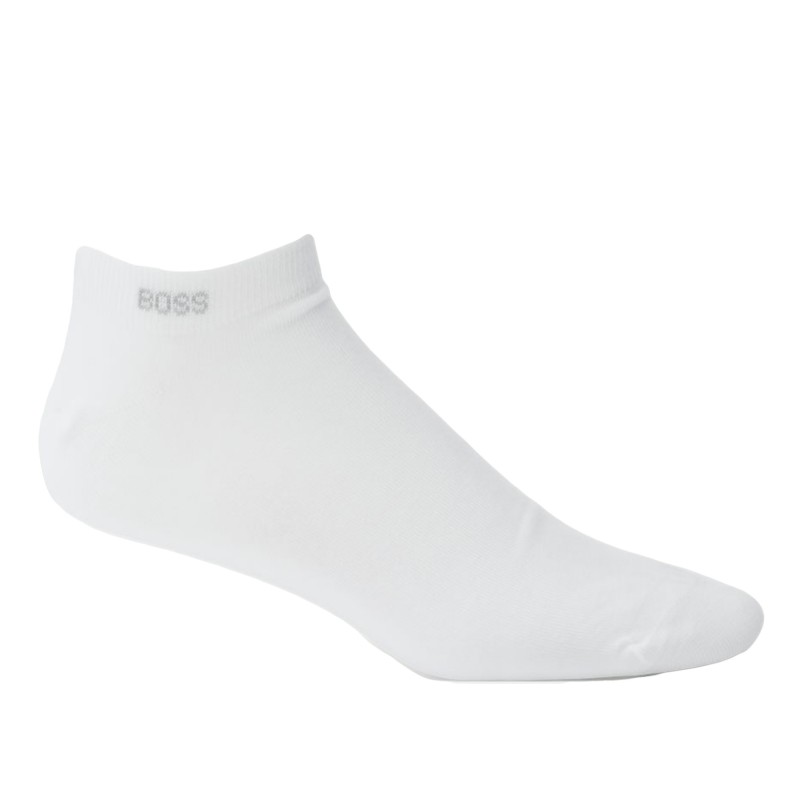 Boss Two-Pack Ankle-Length Socks In Stretch Farbric-White