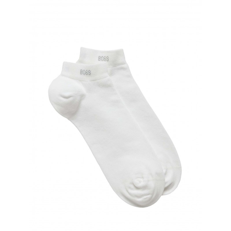 Boss Two-Pack Ankle-Length Socks In Stretch Farbric-White