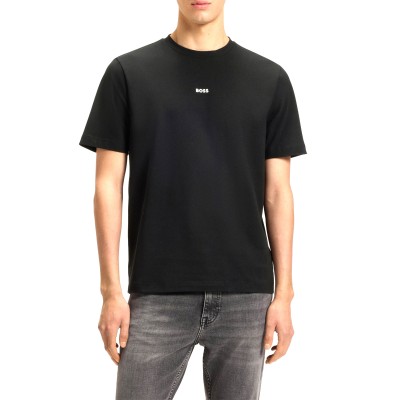 Boss T-Shirt With Logo Print-Black