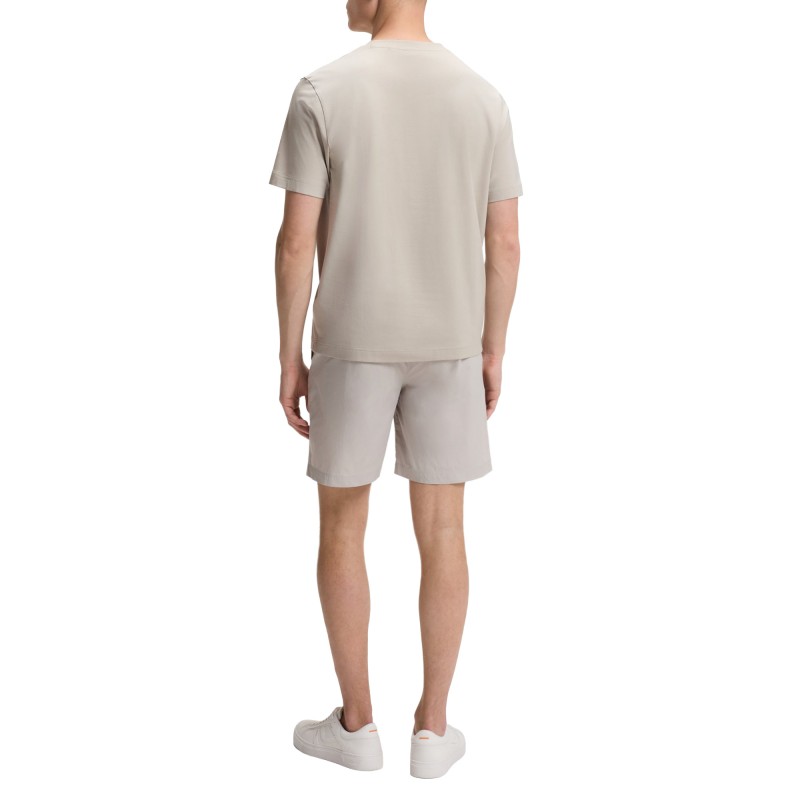 Boss T-Shirt Relaxed-Fit With A Layered Logo Print-Light Beige Boss T-Shirt Relaxed-Fit With A Layered Logo Print-Light Beige
