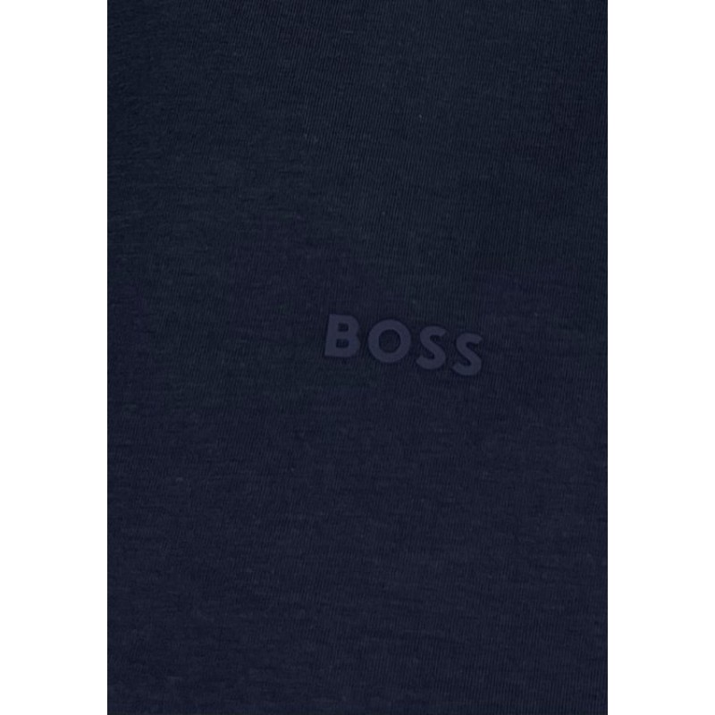 Boss T-Shirt Regular-Fit With Contrast Logo-Dark Blue