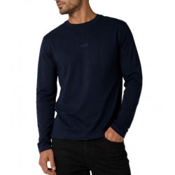 Boss T-Shirt Regular-Fit With Contrast Logo-Dark Blue