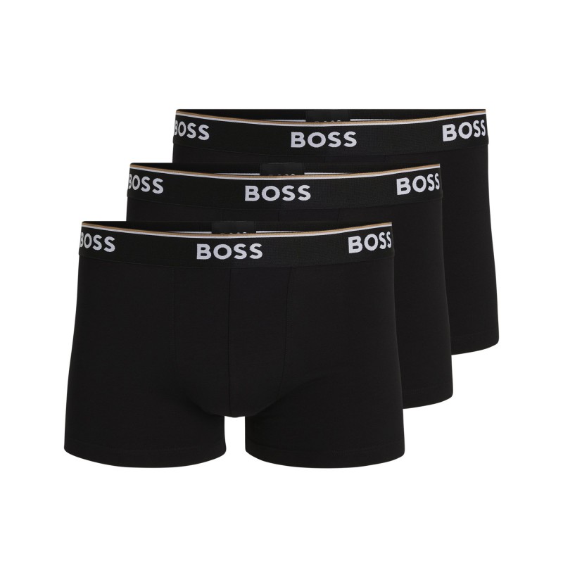Boss Power Boxer Trunk Triple Pack In Strech Cotton-Black Boss Power Boxer Trunk Triple Pack In Strech Cotton-Black