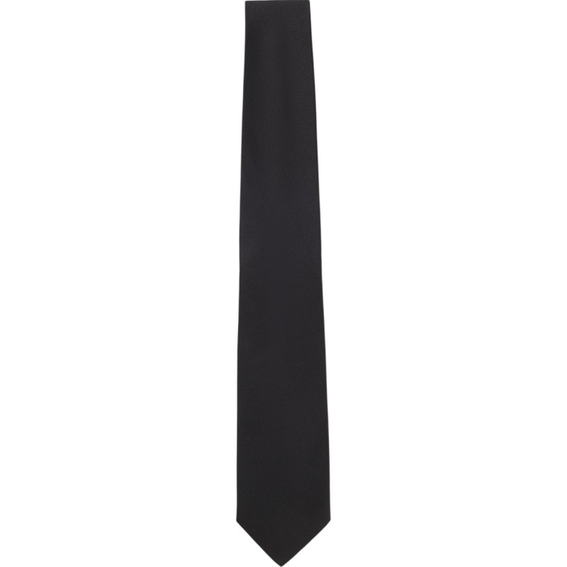Boss Tie Formal In Silk Jacquard-Black Boss Tie Formal In Silk Jacquard-Black